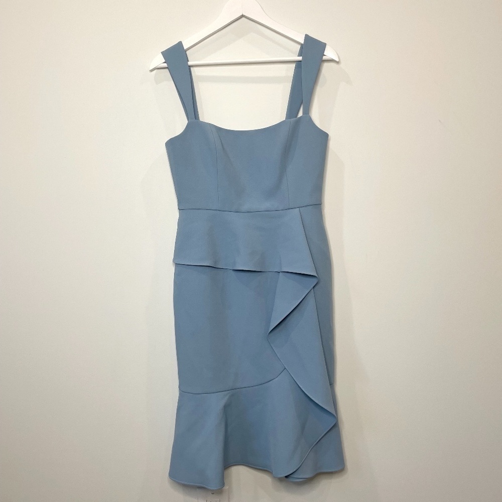 BCBGMaxazria Blue Ruffle Dress